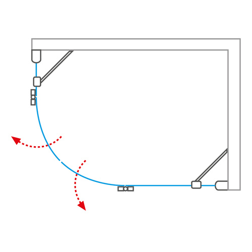Nákres sprchového koutu GR2 Asymmetric_P