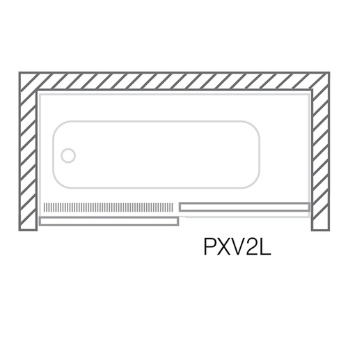 Nákres levých posuvných dveří v nice s otevíráním doleva PXV2L