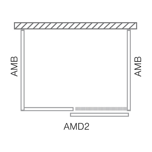 Nákres - bočná stena AMB_sprchové dvere AMD2_bočná stena AMB