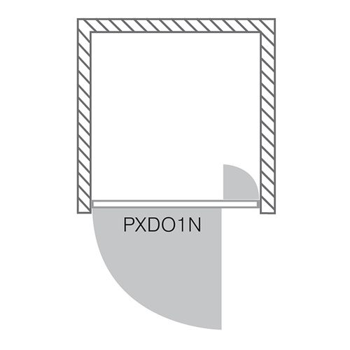 Nákres sprchových dverí PXDO1N_P pravé otváranie