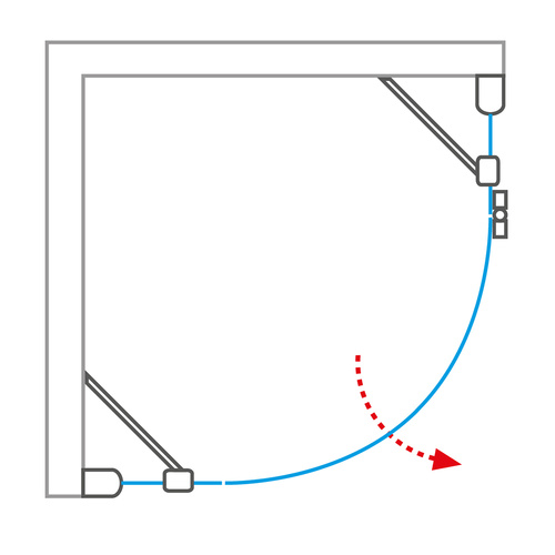 Nákres sprchového koutu GRP1 - pravá instalace