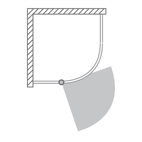 Nákres sprchovacieho kútu DENVERT ľavej otváranie dverí