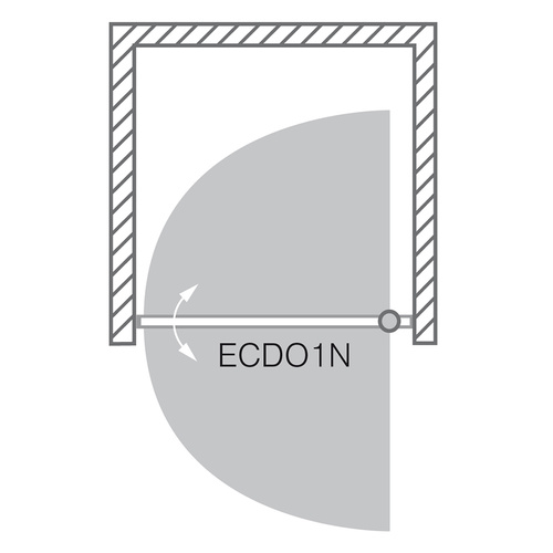 Nákres pravého otvárania sprchových dverí ECDO1N