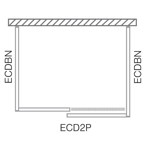 Nákres - bočná stena ECDBN_sprchové dvere pravé ECD2P_bočná stena ECDBN